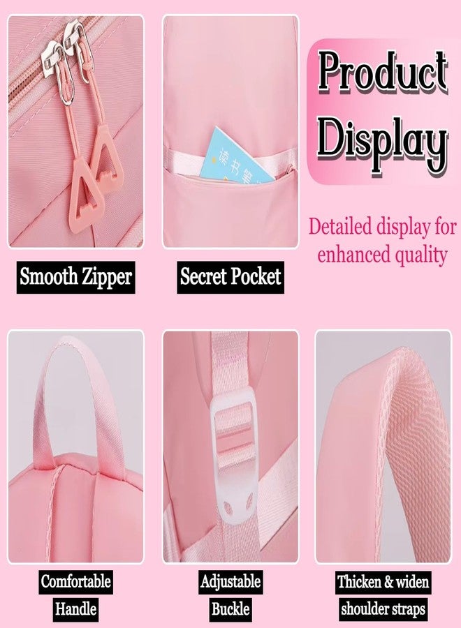TLISMI Fashionable Korean Style Solid Color Casual Backpack with Anti-theft Pocket Multipurpose Large Capacity Waterproof Kawaii Stylish Lightweight School Bag for Middle-High School & College Girls - Image 5